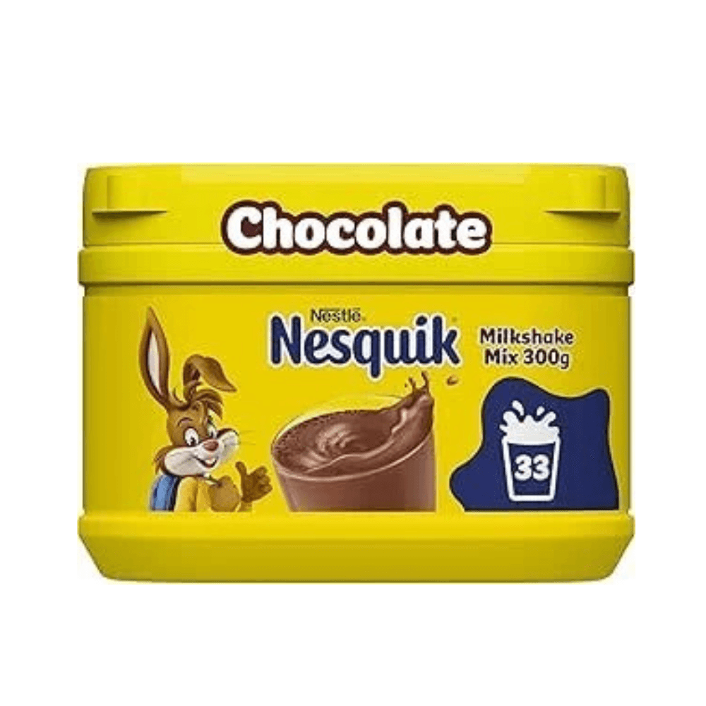 NESTLE NESQUIK CHOCLATE MIX MILKSHAKE 300G ເນັດຄິກ ຜົງຊ໊ອກໂກແລັດສະຕໍເບີລີ້ ແບບຊົງ 300ກຮາມ